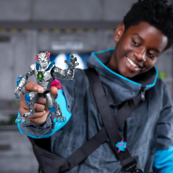 Лаборатория мутантов MrBeast Metallic Panther Action Figure, мутируйте лучших мутантов -зверей