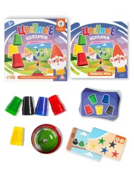 Настольная игра «Цветные колпачки», развивающая, 60 карт, 20 колпачков, звонок, 5+