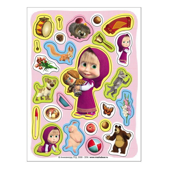 Альбом наклеек Росмэн Маша и Медведь, 100 наклеек