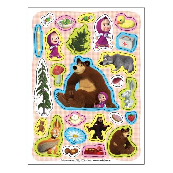 Альбом наклеек Росмэн Маша и Медведь, 100 наклеек