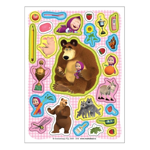 Альбом наклеек Росмэн Маша и Медведь, 100 наклеек