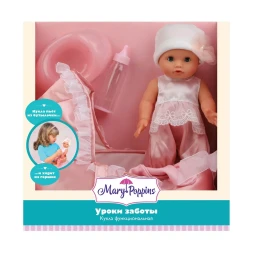 Пупс 30см с переноской " Уроки заботы", Mary Poppins