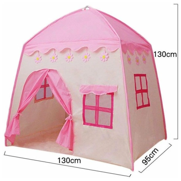 Детская игровая палатка "Домик с окошками", розовая
