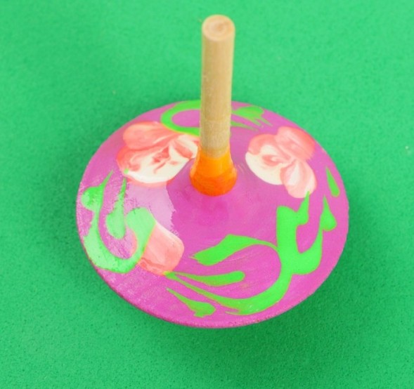 Каталка-волчок, с росписью