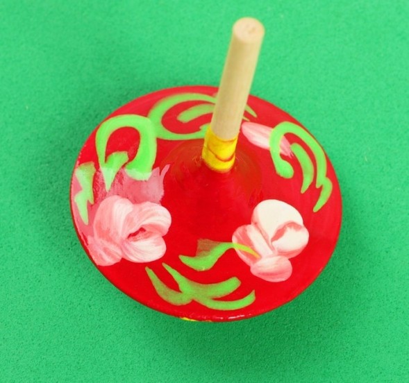 Каталка-волчок, с росписью