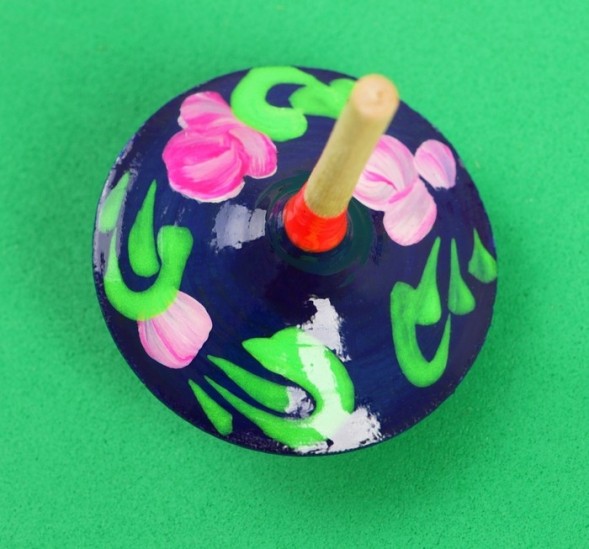 Каталка-волчок, с росписью