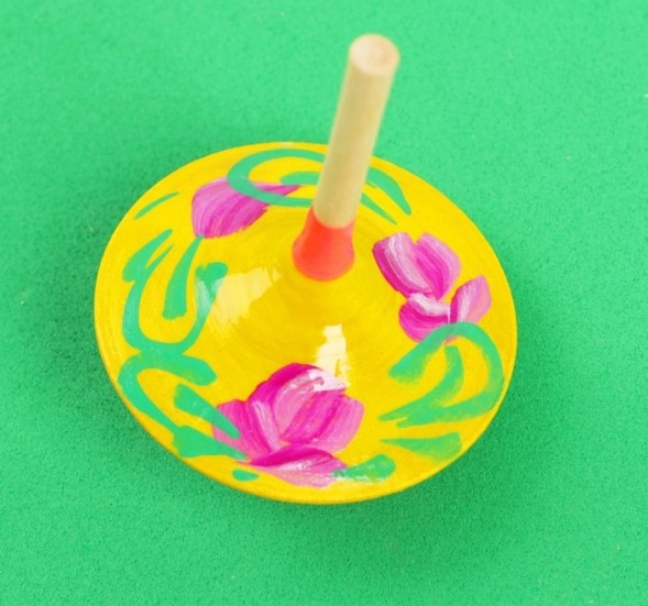 Каталка-волчок, с росписью