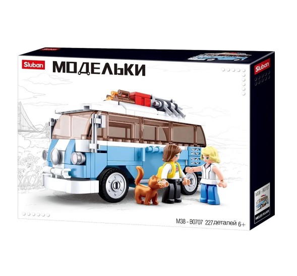 Конструктор SLUBAN Транспорт. Фургон 227 деталей