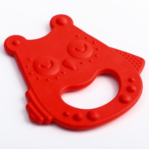 Прорезыватель для малышей Совенок - цвет красный