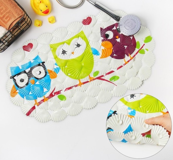 SPA-коврик для ванны на присосках Доляна «Совы», 37×67 см