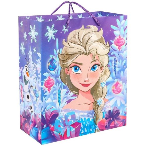 Пакет подарочный, 31х40х11,5 см, С днем рождения! Холодное сердце