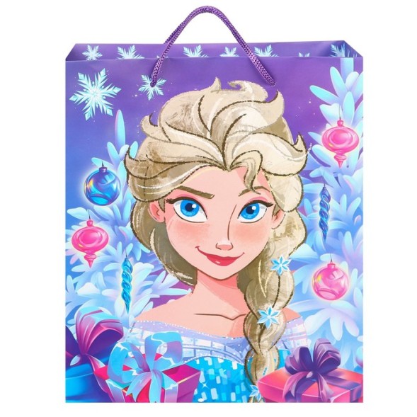 Пакет подарочный, 31х40х11,5 см, С днем рождения! Холодное сердце