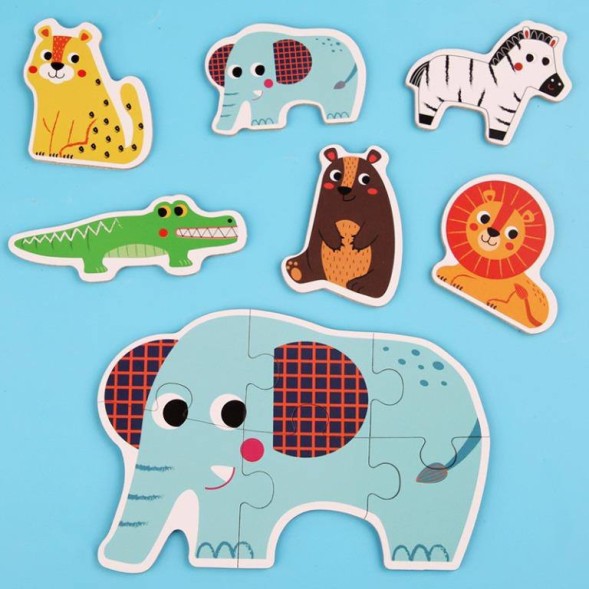 Пазл 6 в 1 Дикие животные