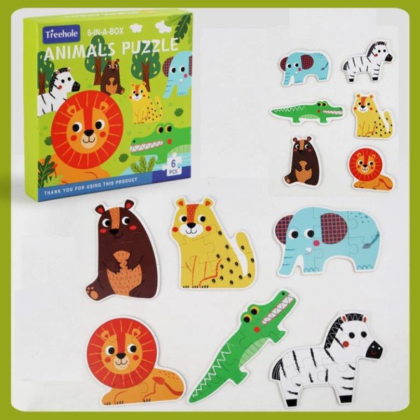 Пазл 6 в 1 Дикие животные