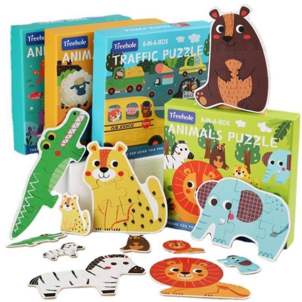 Пазл 6 в 1 Дикие животные