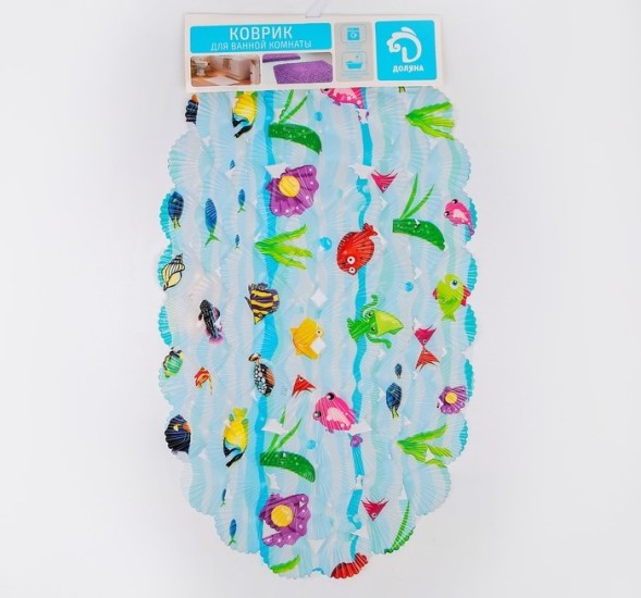 SPA-коврик для ванны на присосках Доляна «Морские жители», 38×63 см