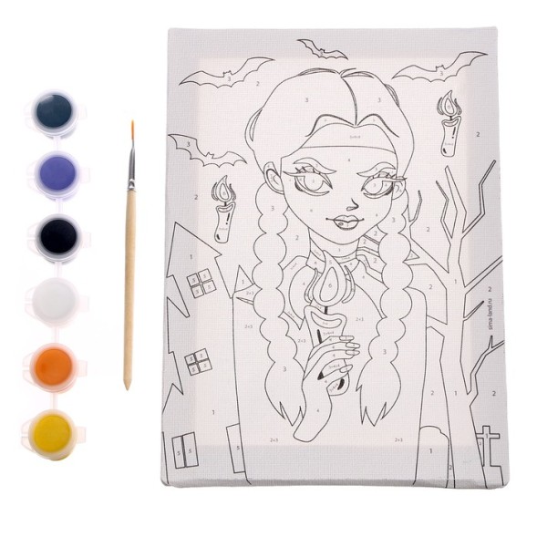 Картина по номерам «Девочка с косичками», 21х15 см