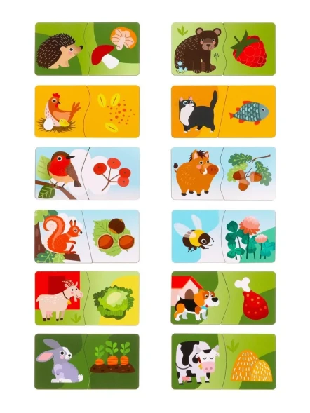 Игрушка развивающая: Пазл-половинки "Кто что ест?". Mapacha