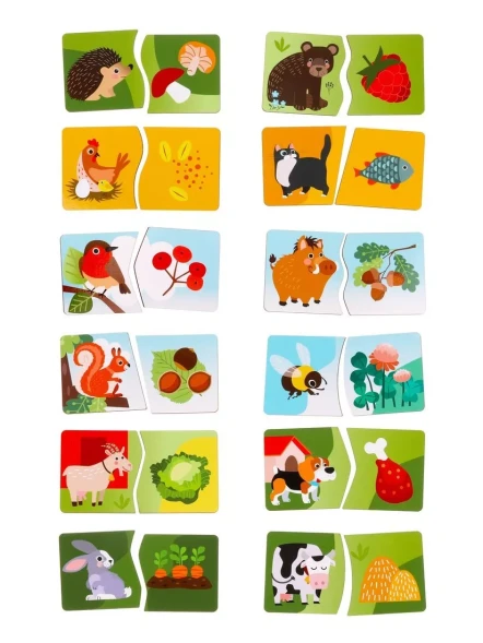 Игрушка развивающая: Пазл-половинки "Кто что ест?". Mapacha