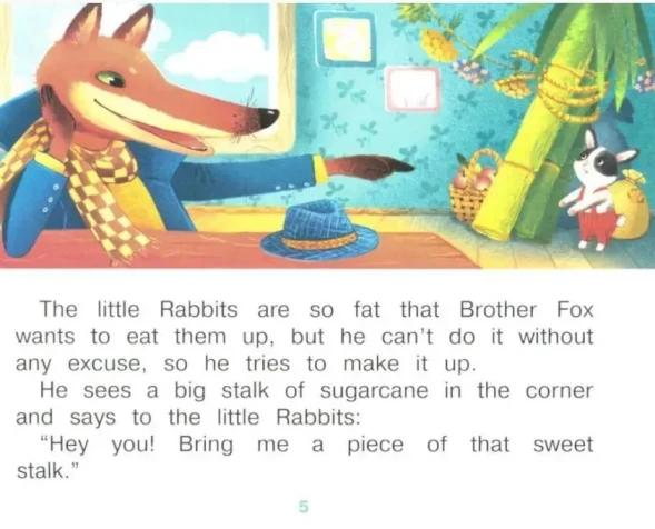 Маленькие крольчата и Братец Лис (на английском языке) Читаем вместе 1 уровень