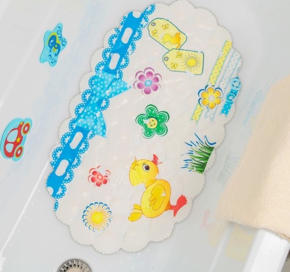 SPA-коврик для ванны на присосках Доляна «Утёнок», 38×68 см