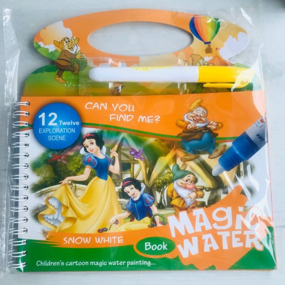 Многоразовая водная раскраска, 8 страниц. Белоснежка