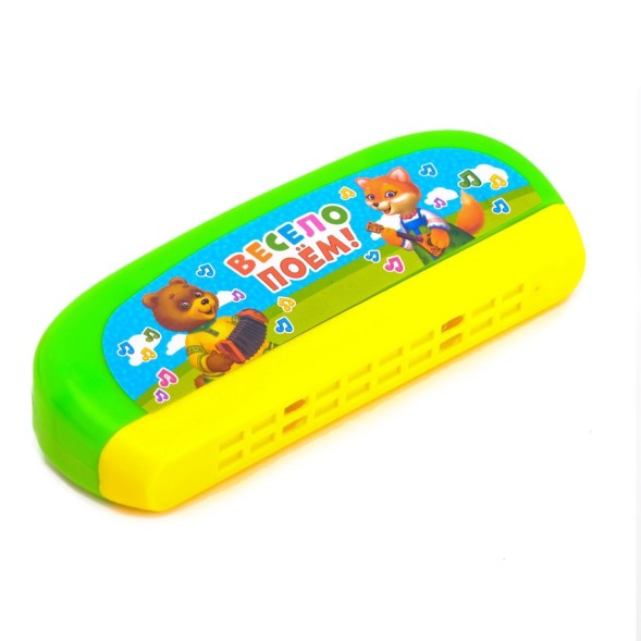 Набор музыкальных инструментов «Весело поем»: бубен, 2 маракаса, губная гармошка. Zambians