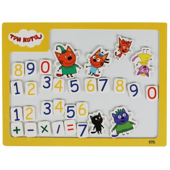 Игрушка деревянная Три Кота магнитная доска &quot;цифры&quot;, Буратино