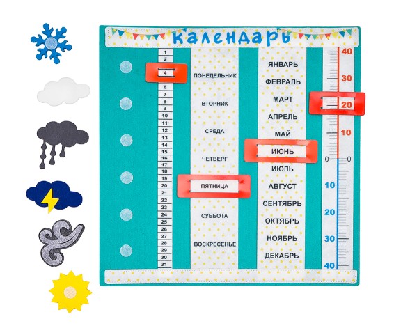 Дидактический коврик "Календарь "Доброе утро"