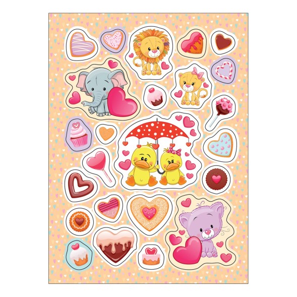 Альбом Росмэн 100 наклеек Сердечки