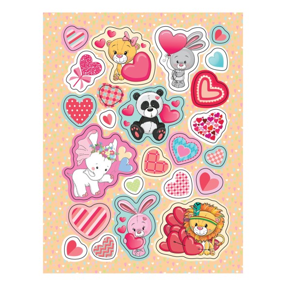 Альбом Росмэн 100 наклеек Сердечки