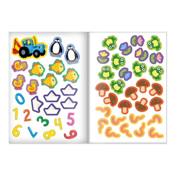 Многоразовые наклейки «Учимся считать», формат А4, «Синий трактор»