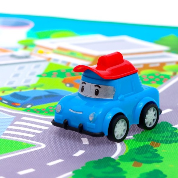 Набор инерционных машин «Город», 8 машинок, коврик и дорожные знаки