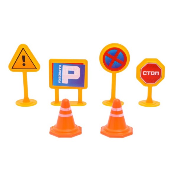 Набор инерционных машин «Город», 8 машинок, коврик и дорожные знаки