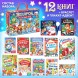 Новогодний подарочный набор «Подарок на Новый год», 12 книг + 2 бонуса: браслет и плакат-адвент