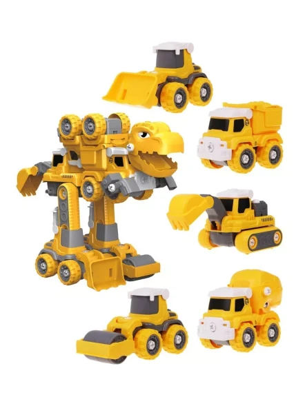 Робот конструктор 5в1, 5 машин строительной техники трансформируются в робота, отвертка