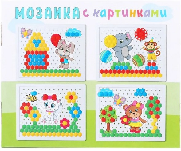 Мозаика с картинками, 110 деталей, диаметр 13 мм