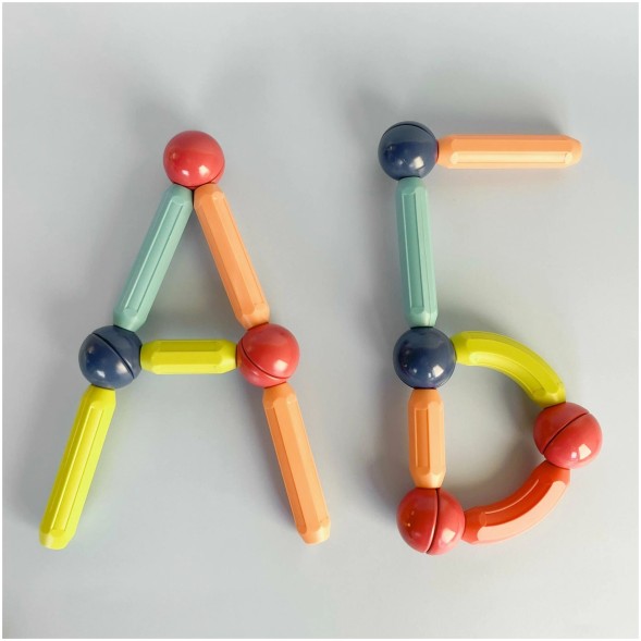 Магнитный конструктор Шарики и палочки, 64 детали