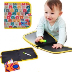 Меловая книжка для рисования водными маркерами, 12 маркеров, 7 страниц