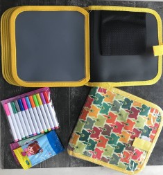 Меловая книжка для рисования водными маркерами, 12 маркеров, 7 страниц