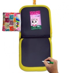 Меловая книжка для рисования водными маркерами, 12 маркеров, 7 страниц