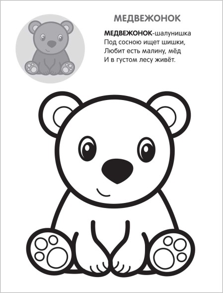 В лесу (Раскрась по образцу), раскраска с наклейками