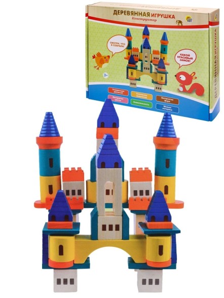Конструктор деревянный "Радужный замок"