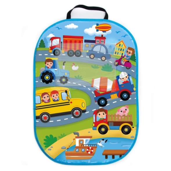 Чехол незапинайка на автомобильное кресло с карманом «Транспорт», 65,5х47,5см.