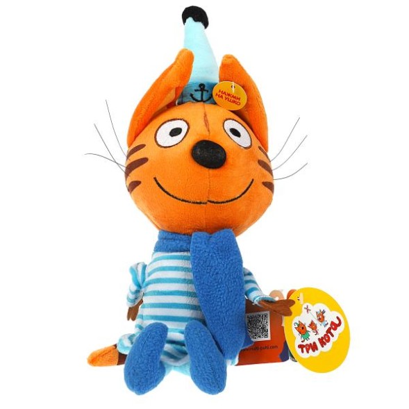 Игрушка мягкая Три Кота Коржик в зимней одежде, 18 см, муз. чип