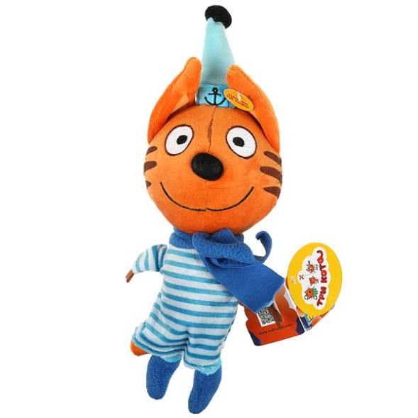 Игрушка мягкая Три Кота Коржик в зимней одежде, 18 см, муз. чип