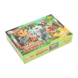 Веселые джунгли. Макси-пазлы в коробке 35 деталей