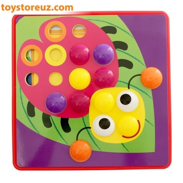 Настольная игра на логику «Весёлые пуговки», 46 пуговок, 10 картинок-шаблонов
