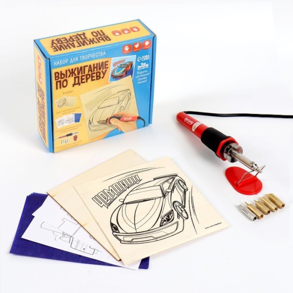 Набор для выжигания и росписи по дереву «Чемпион», Лесная мастерская