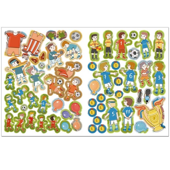 Футбол с наклейками, книга с многоразовыми наклейками